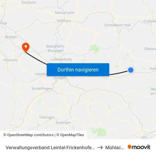 Verwaltungsverband Leintal-Frickenhofer Höhe to Mühlacker map