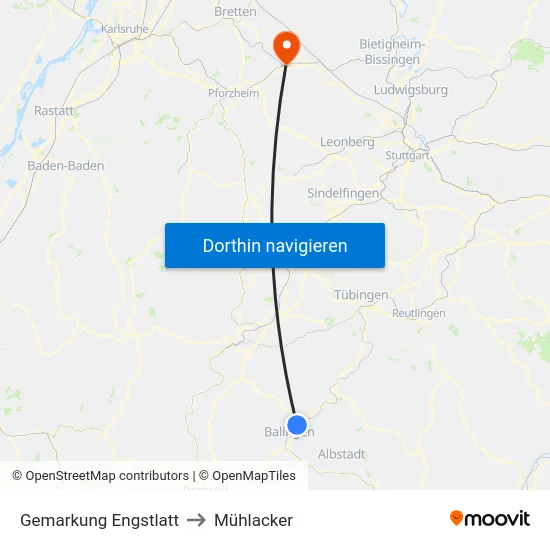 Gemarkung Engstlatt to Mühlacker map