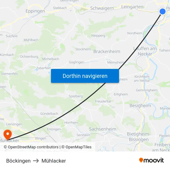 Böckingen to Mühlacker map