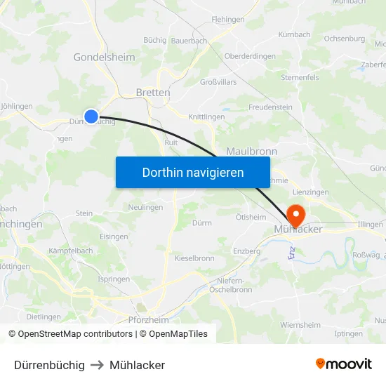 Dürrenbüchig to Mühlacker map