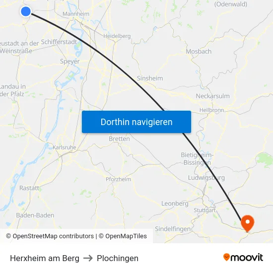 Herxheim am Berg to Plochingen map