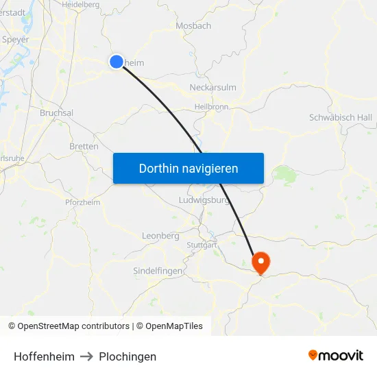 Hoffenheim to Plochingen map