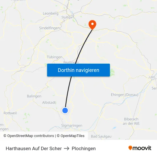 Harthausen Auf Der Scher to Plochingen map