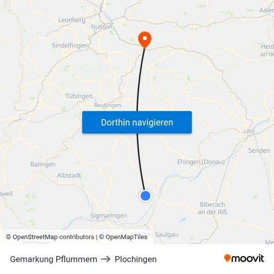 Gemarkung Pflummern to Plochingen map