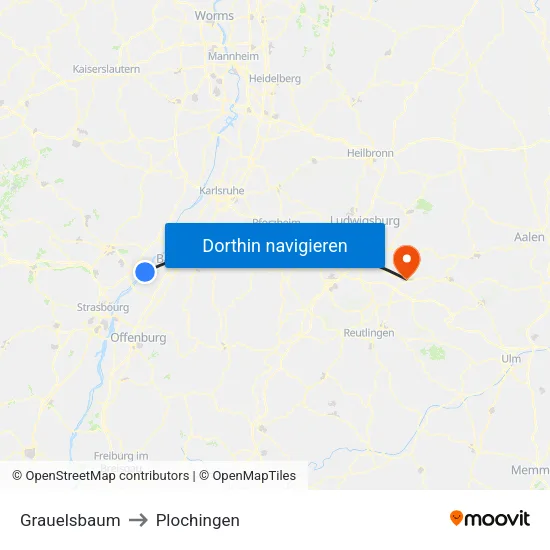 Grauelsbaum to Plochingen map