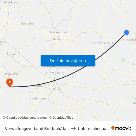 Verwaltungsverband Brettach/Jagst to Unterreichenbach map
