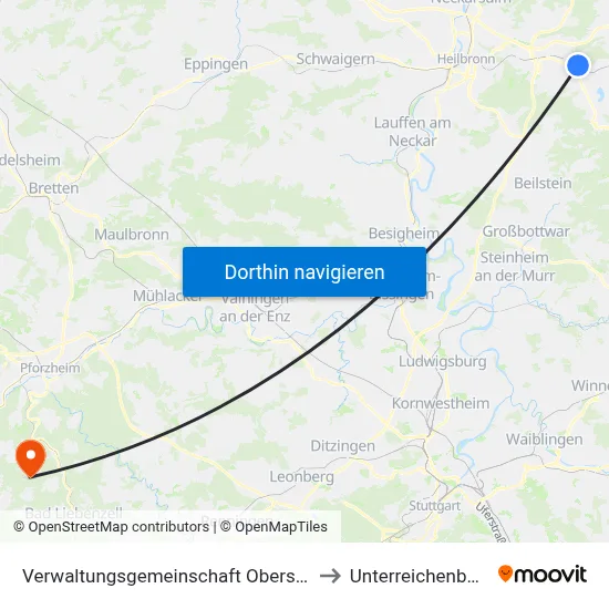 Verwaltungsgemeinschaft Obersulm to Unterreichenbach map