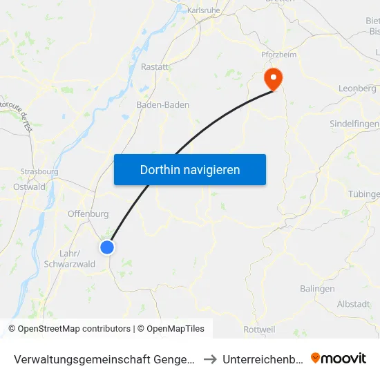 Verwaltungsgemeinschaft Gengenbach to Unterreichenbach map