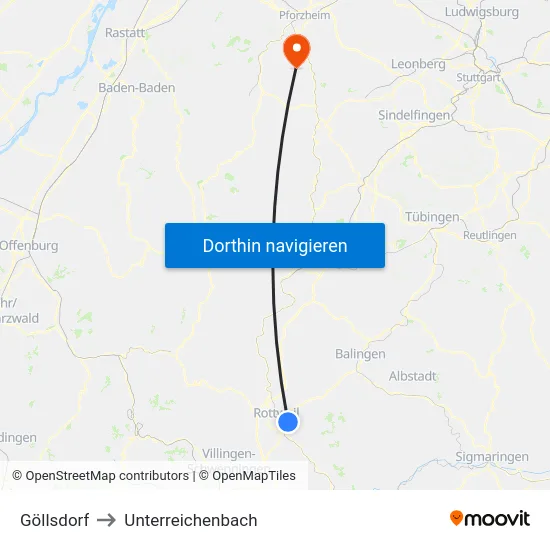 Göllsdorf to Unterreichenbach map