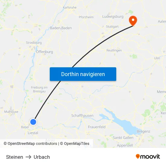 Steinen to Urbach map