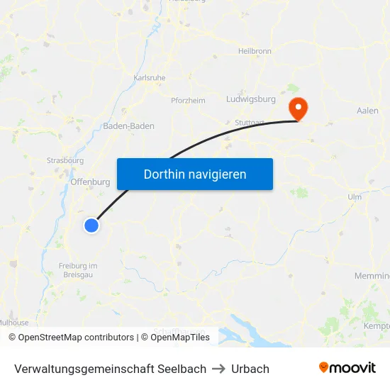 Verwaltungsgemeinschaft Seelbach to Urbach map