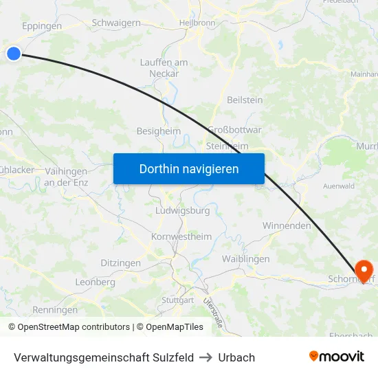 Verwaltungsgemeinschaft Sulzfeld to Urbach map