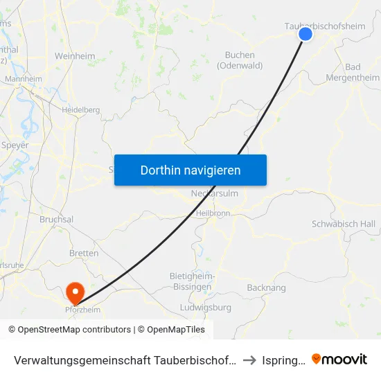 Verwaltungsgemeinschaft Tauberbischofsheim to Ispringen map