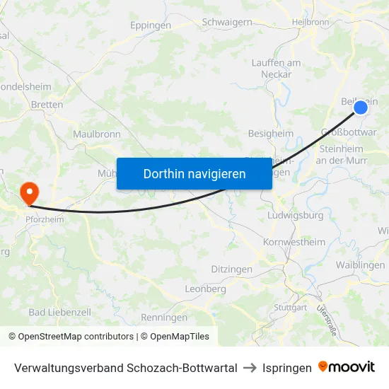 Verwaltungsverband Schozach-Bottwartal to Ispringen map