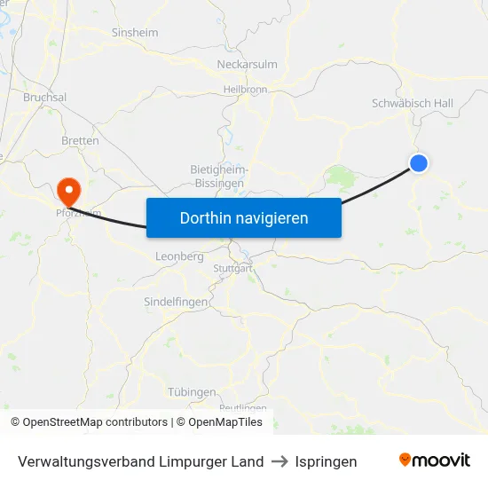 Verwaltungsverband Limpurger Land to Ispringen map