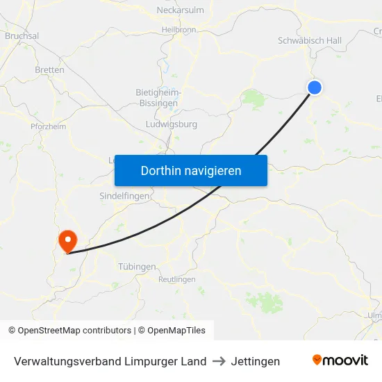 Verwaltungsverband Limpurger Land to Jettingen map