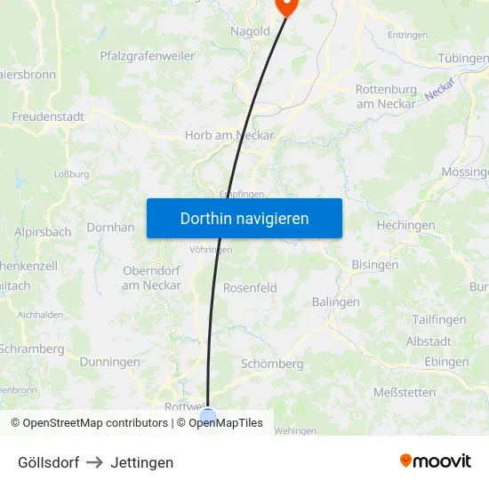 Göllsdorf to Jettingen map