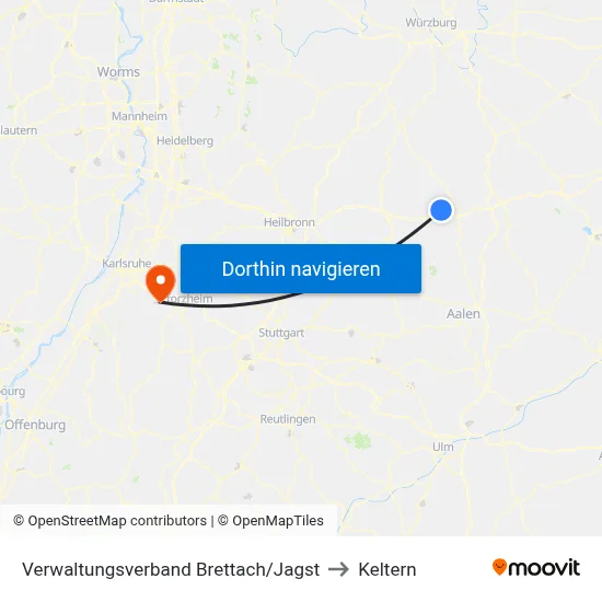 Verwaltungsverband Brettach/Jagst to Keltern map