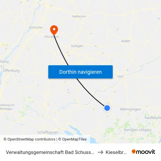 Verwaltungsgemeinschaft Bad Schussenried to Kieselbronn map