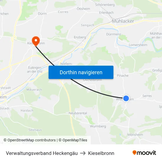 Verwaltungsverband Heckengäu to Kieselbronn map