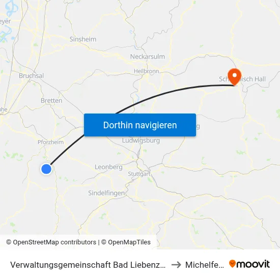 Verwaltungsgemeinschaft Bad Liebenzell to Michelfeld map