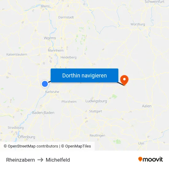 Rheinzabern to Michelfeld map