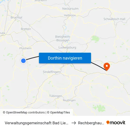 Verwaltungsgemeinschaft Bad Liebenzell to Rechberghausen map