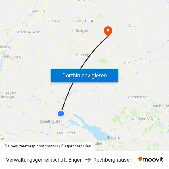 Verwaltungsgemeinschaft Engen to Rechberghausen map