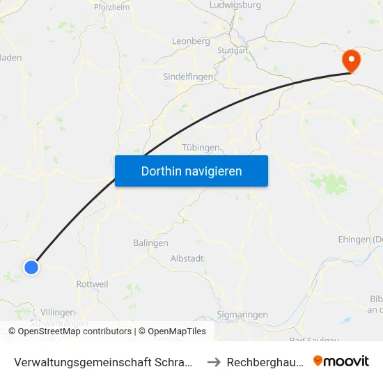 Verwaltungsgemeinschaft Schramberg to Rechberghausen map
