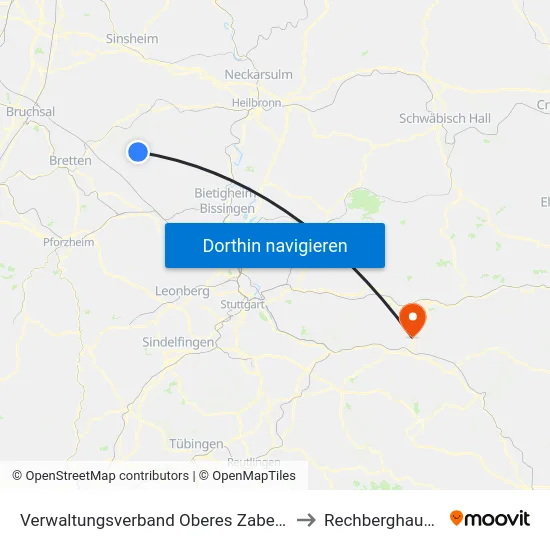 Verwaltungsverband Oberes Zabergäu to Rechberghausen map