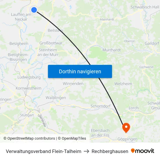 Verwaltungsverband Flein-Talheim to Rechberghausen map