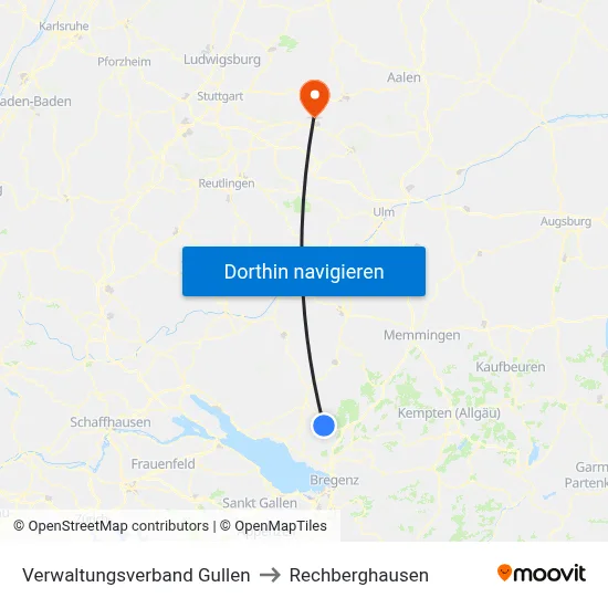 Verwaltungsverband Gullen to Rechberghausen map