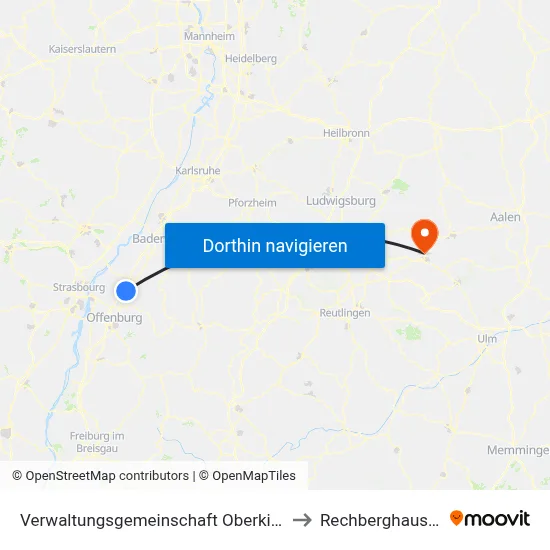Verwaltungsgemeinschaft Oberkirch to Rechberghausen map