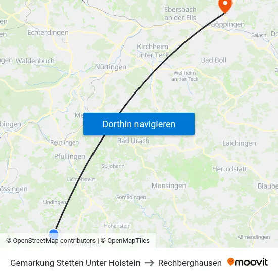 Gemarkung Stetten Unter Holstein to Rechberghausen map