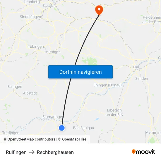 Rulfingen to Rechberghausen map