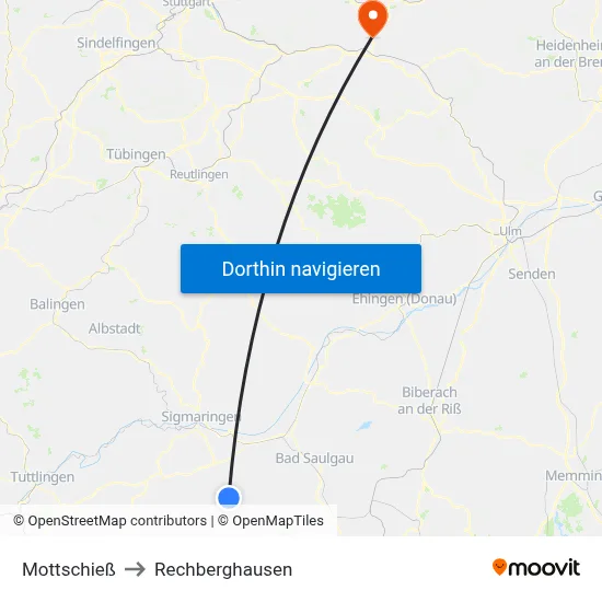 Mottschieß to Rechberghausen map