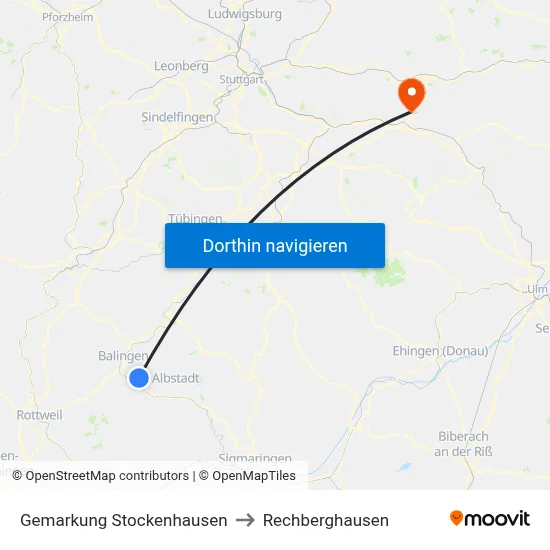 Gemarkung Stockenhausen to Rechberghausen map
