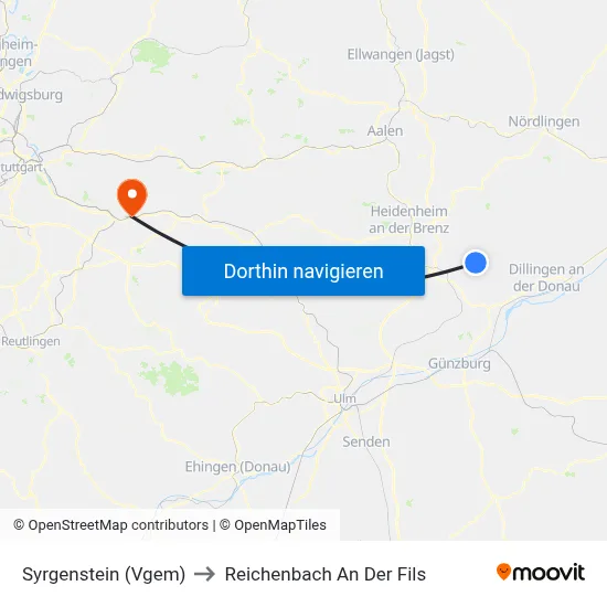Syrgenstein (Vgem) to Reichenbach An Der Fils map
