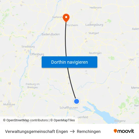 Verwaltungsgemeinschaft Engen to Remchingen map