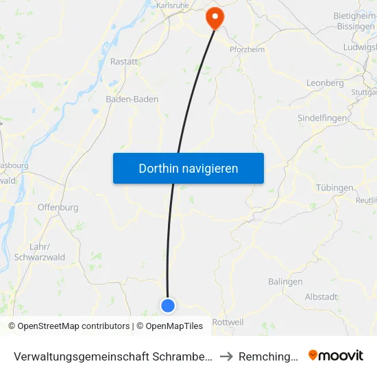 Verwaltungsgemeinschaft Schramberg to Remchingen map