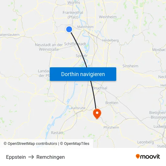 Eppstein to Remchingen map