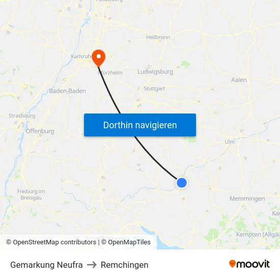 Gemarkung Neufra to Remchingen map