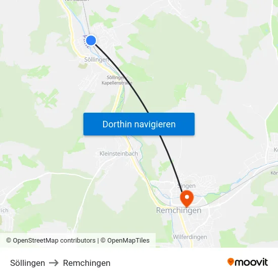 Söllingen to Remchingen map