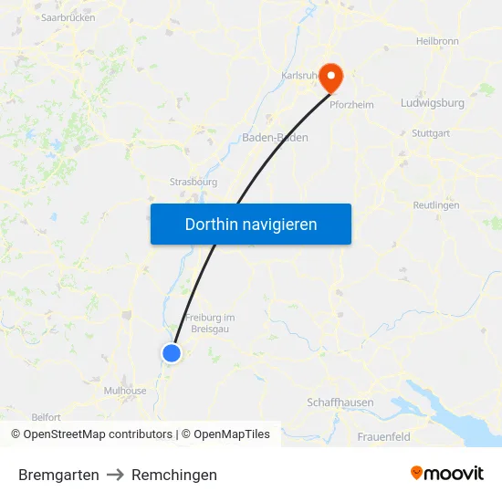 Bremgarten to Remchingen map