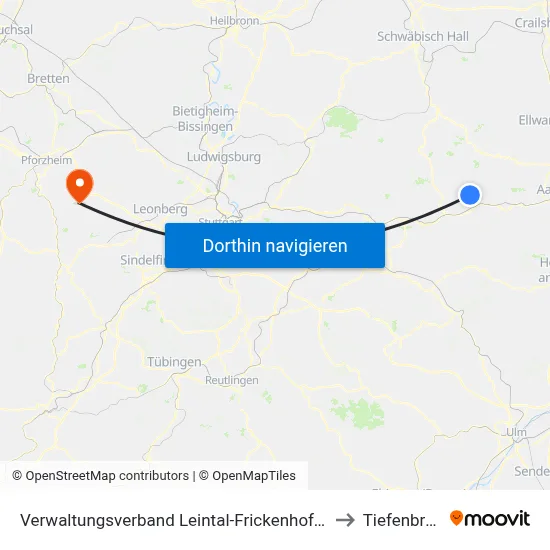 Verwaltungsverband Leintal-Frickenhofer Höhe to Tiefenbronn map