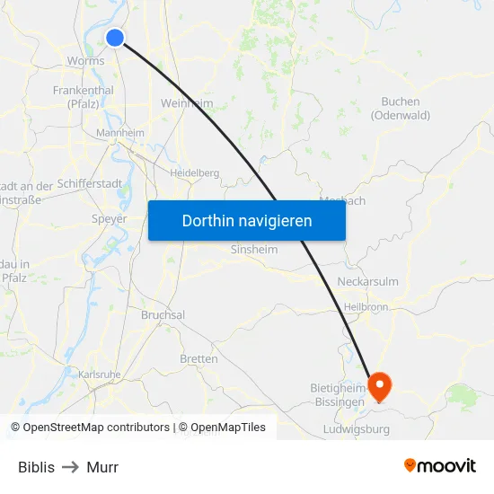 Biblis to Murr map