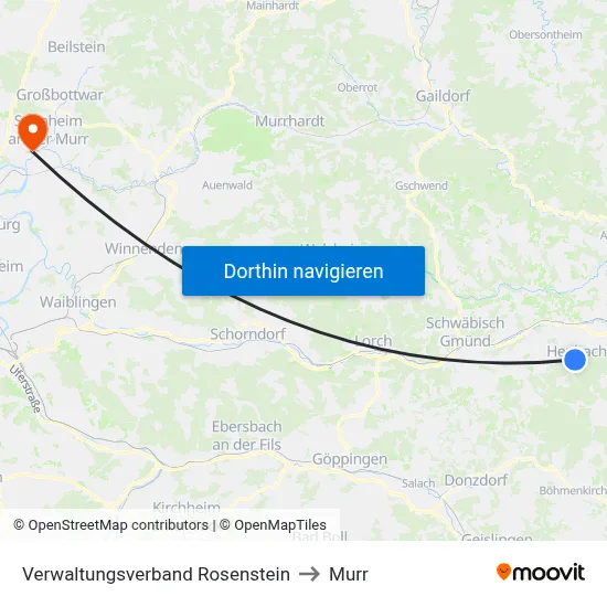 Verwaltungsverband Rosenstein to Murr map