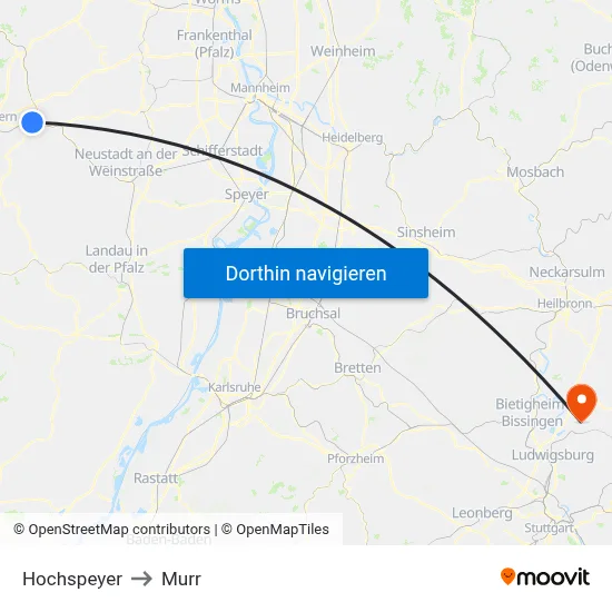 Hochspeyer to Murr map