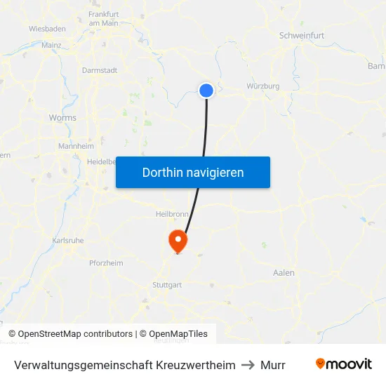 Verwaltungsgemeinschaft Kreuzwertheim to Murr map