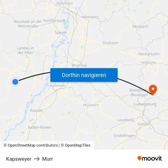 Kapsweyer to Murr map